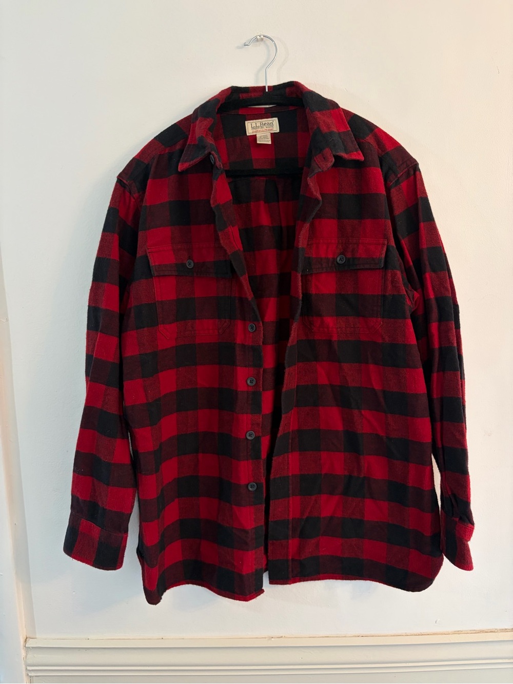L.L. Bean Men’s Buffalo Plaid Flannel Shirt Traditional Fit Size Medium